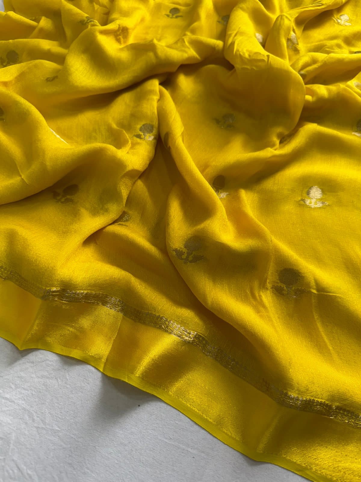 Chandrika Viscose Saree(Yellow)