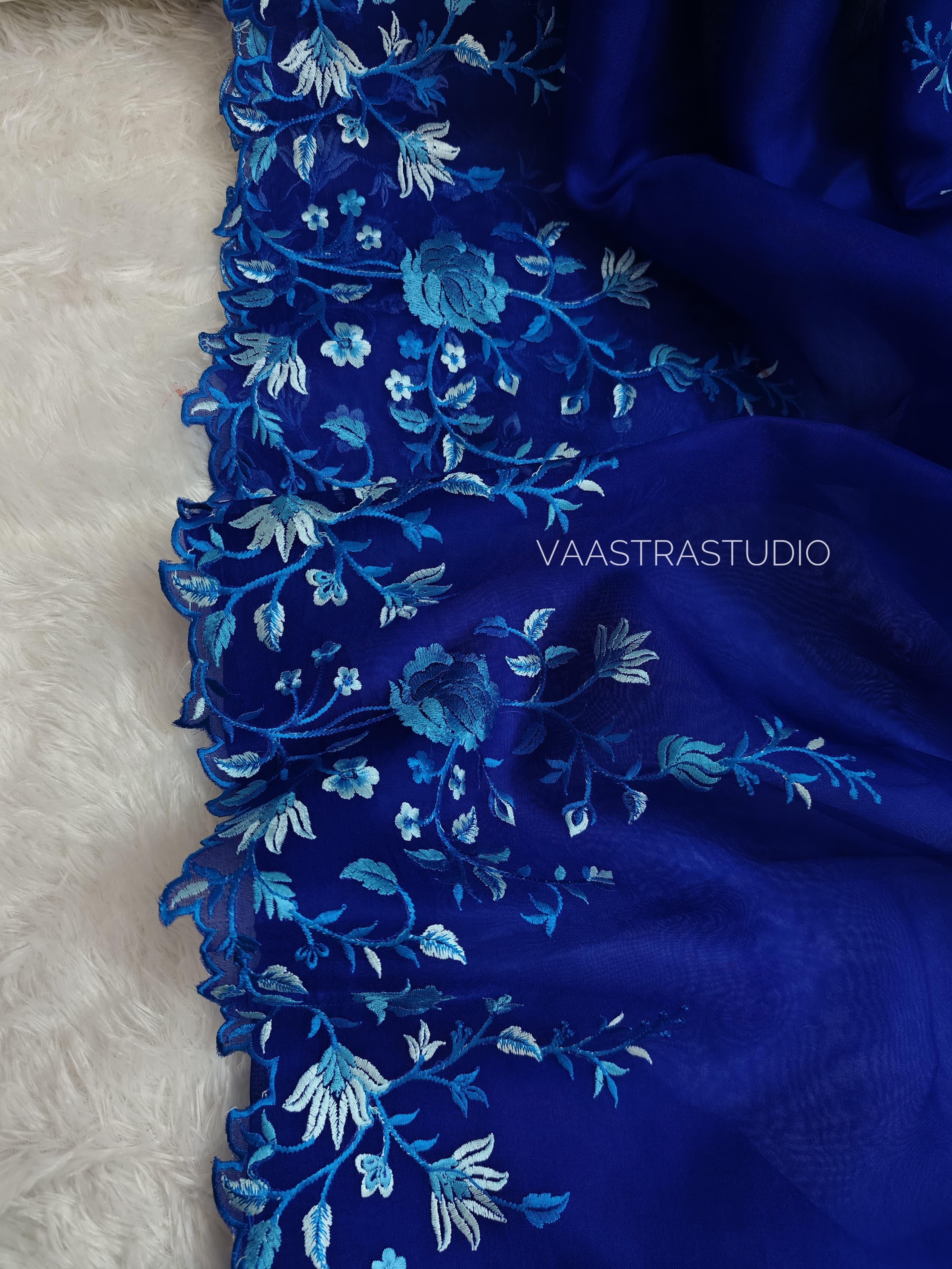 Azure Bloom Saree
