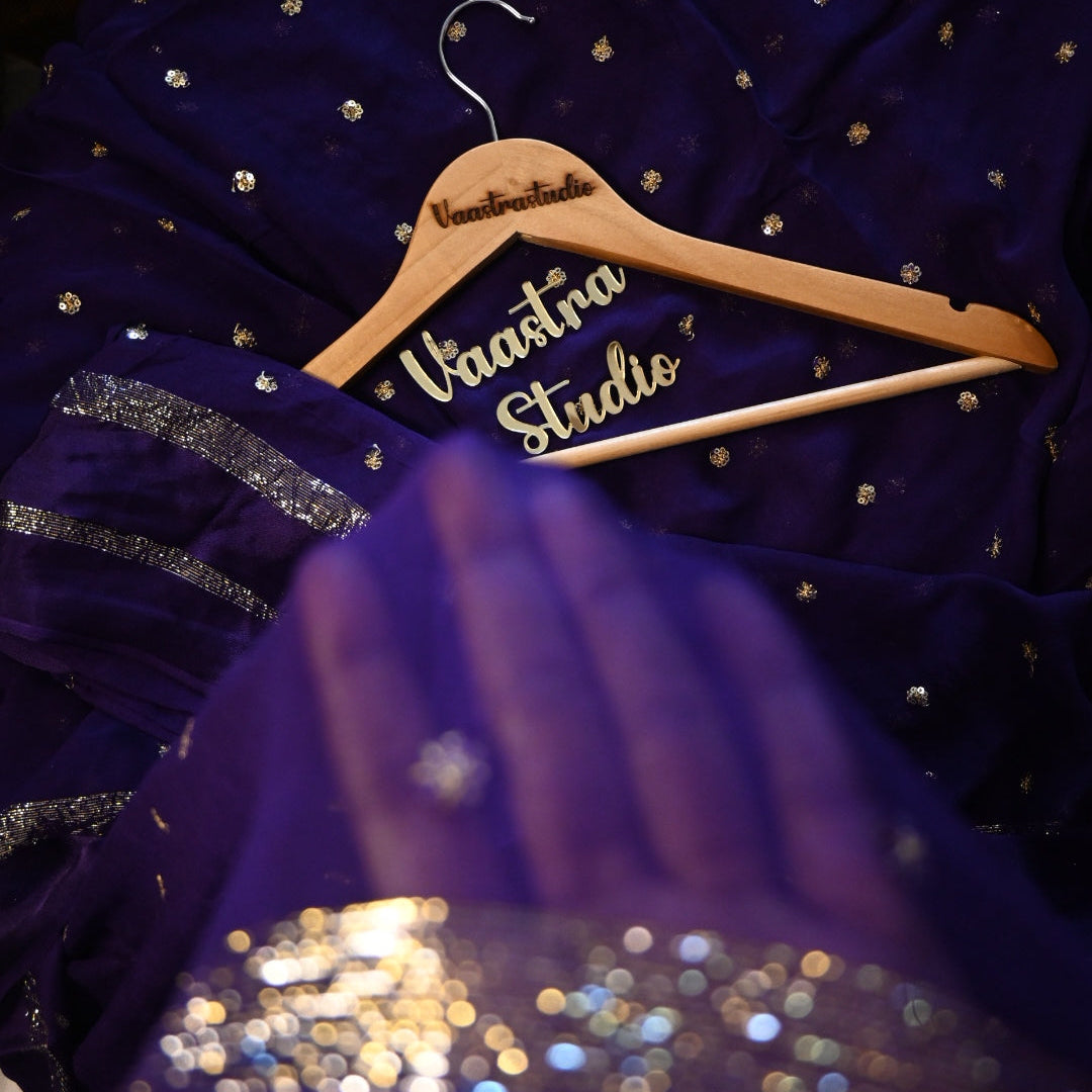 Alizee Georgette Saree(Purple)