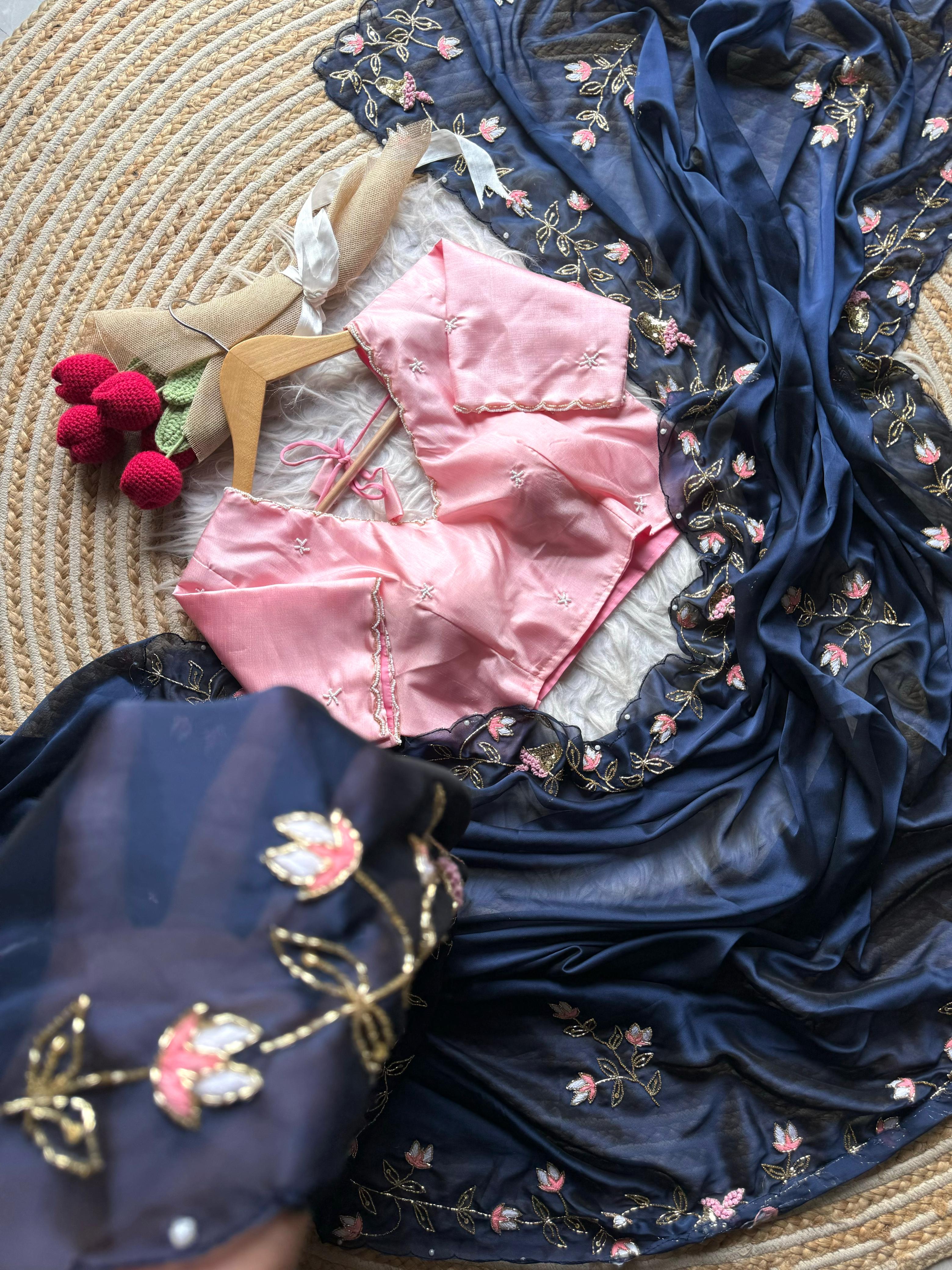 Blue Bliss Handwork Saree